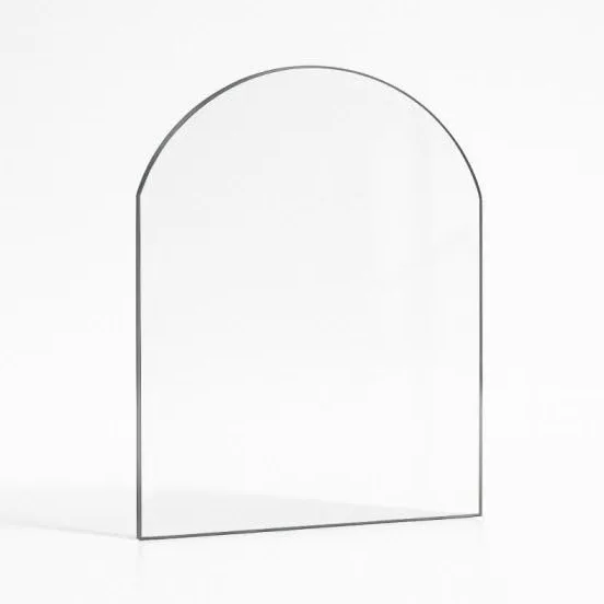 Efel Harmony III - Vetro rettangolare ad arco per stufa a legna, 485 x 344/280 mm (L1 x H1/H2), 4 mm