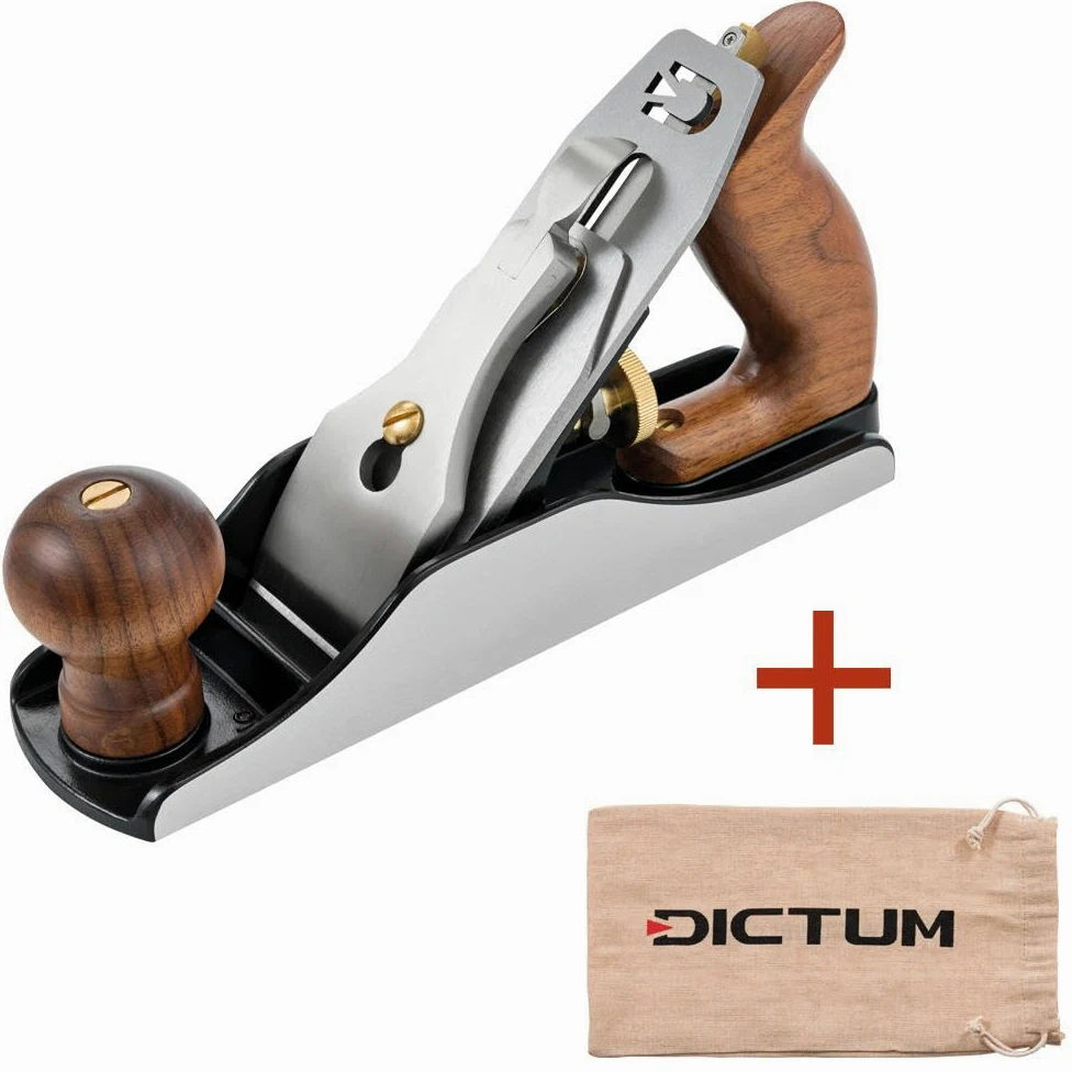 DICTUM Schlichthobel N. 4 - Paletta manuale di precisione per legno con ferro in acciaio SK4 | Cuccia per legno e falegnameria di alta qualità per la lavorazione fine del bordo e della superficie