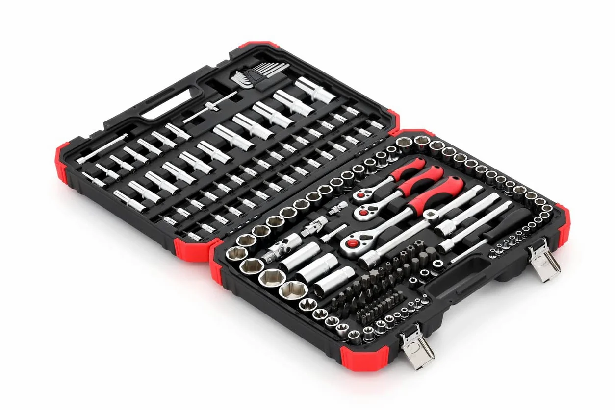 GEDORE set di chiavi a bussola 1/4", 5/16", 3/8", 1/2", 172 pezzi, Nero rosso