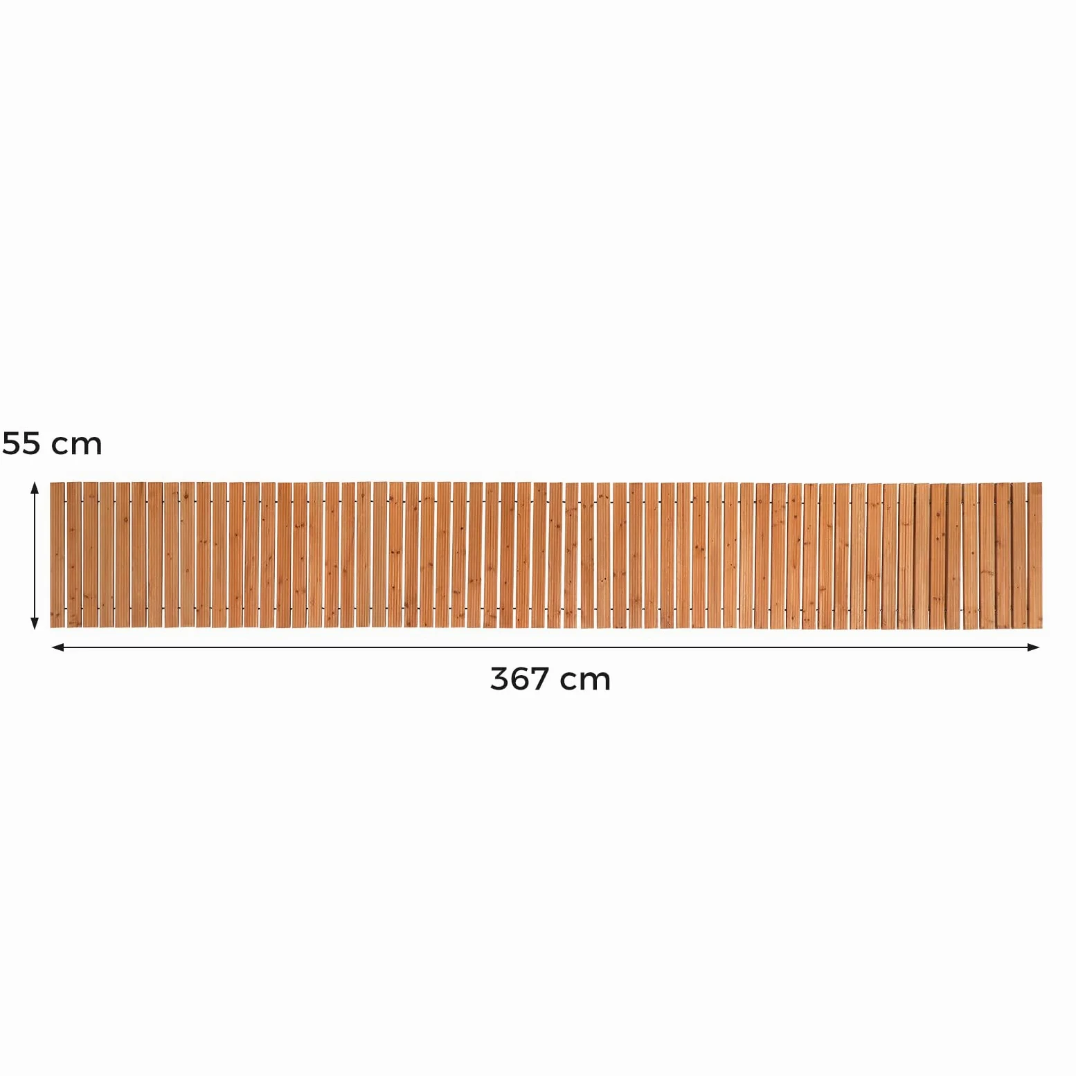 COSTWAY Sentiero da Giardino in Legno, Passerella Decorativa da Esterno, Superficie Antiscivolo, Collegamento con Fili Metallici, Sentiero Arrotolabile per Cortile e Spiaggia, 367 x 55 cm (Naturale)