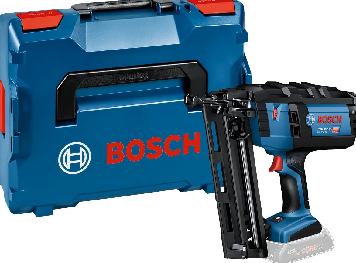 Bosch Professional 18V System Chiodatrice a Batteria Gnh 18V-64 (Ø Max. Chiodi 1,6 Mm, Lung. Chiodi 64 Mm, Batterie e Caricabatteria Non Incl., in L-Boxx 136)