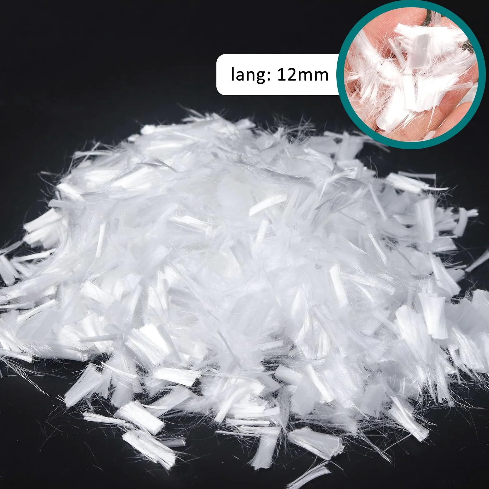 500 g Fibra di polipropilene, fibre di poliestere da 19 mm, per calcestruzzo, gesso, fibre polimeriche, resistenza di rinforzo, previene la formazione di crepe, riduce il restringimento