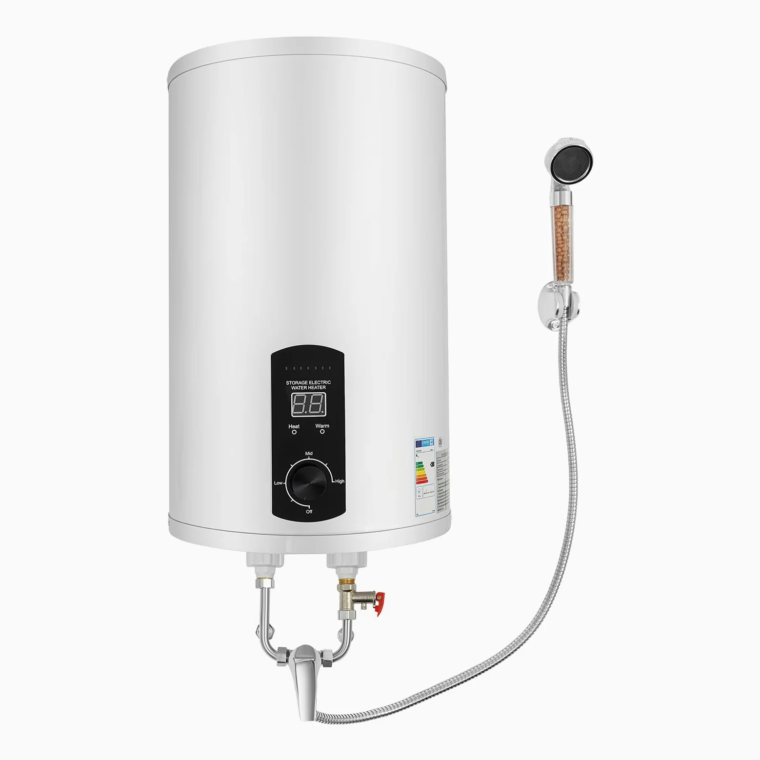 Scaldacqua Elettrico 220V 2000W 25 Litri Alta Capacità, Temperatura (25-75 °C) con Comando a Pulsante Display Digitale, Adatto per Cucine, Servizi Igienici, Bagni, Camper, ecc