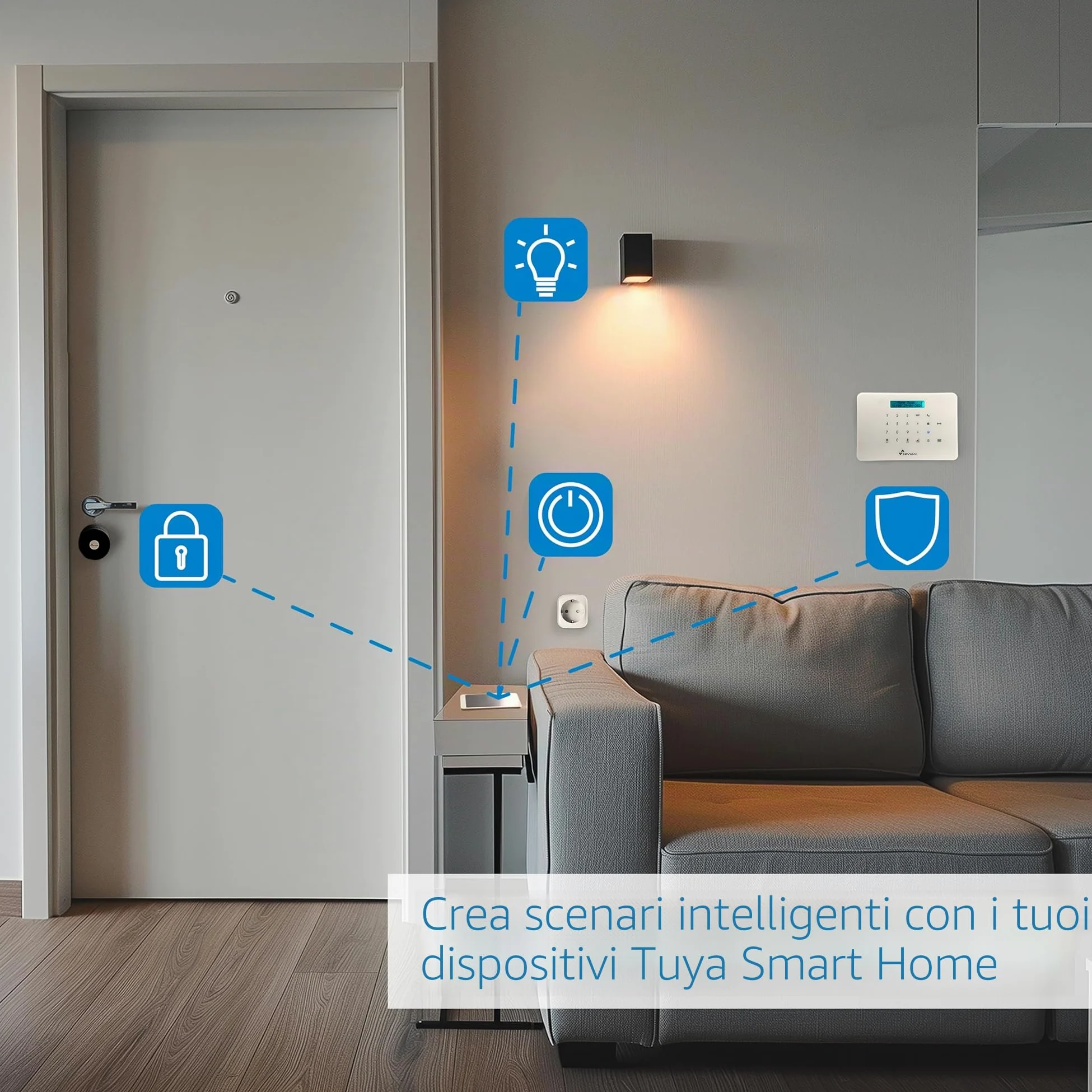 Nivian Serratura Smart Bluetooth- Smart lock con accesso remoto e apertura senza chiave- Creazione di chiavi virtuali per gli ospiti - Funzione di chiusura automatica per proteggere la casa