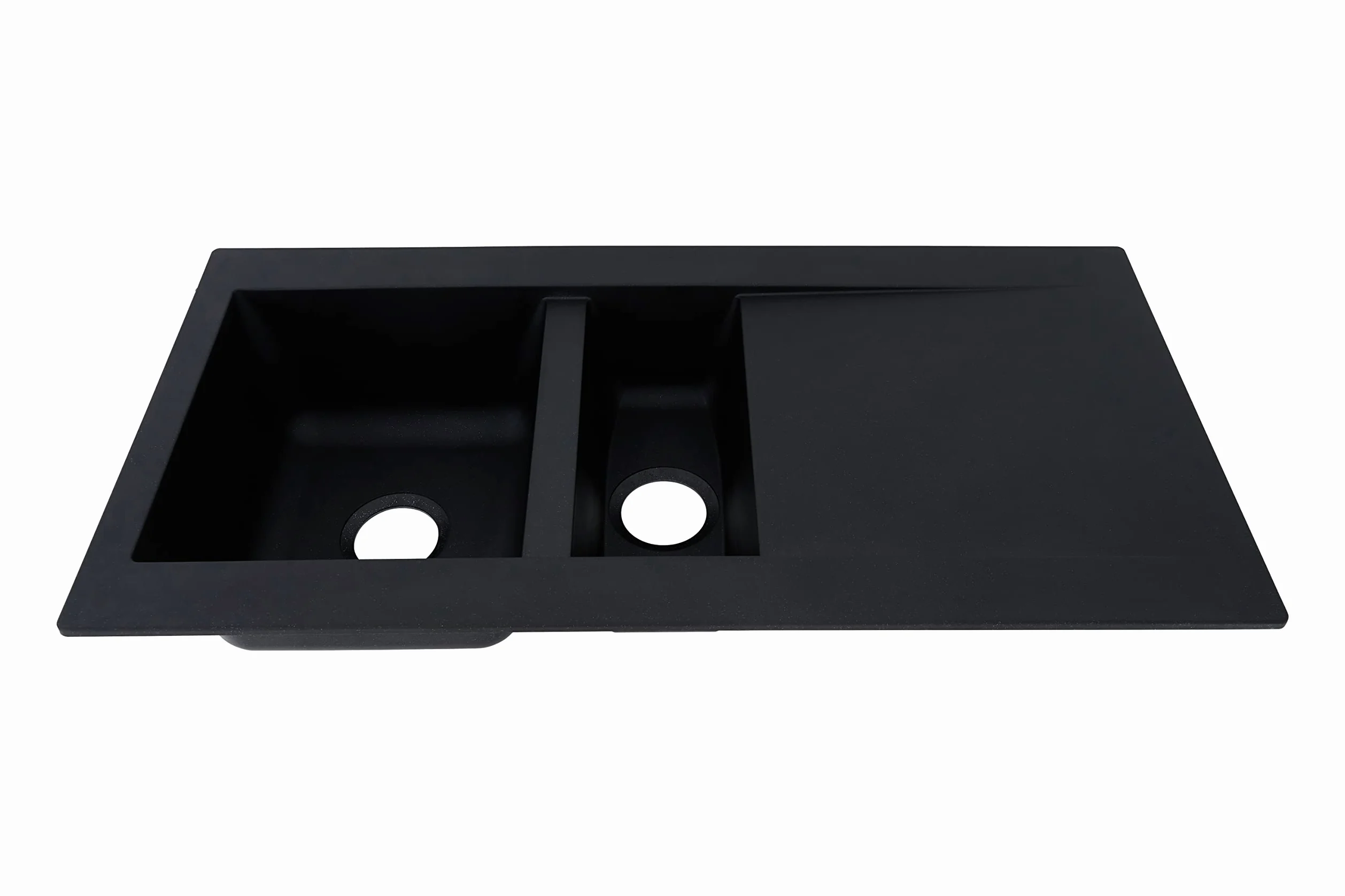 Respekta Lavello da Cucina Denver in Mineralite Color Nero, Lavello da Incasso con 1 vasca, dimensioni 100 x 50 cm, Lavello Adatto per Mobili Sottolavello da 60 cm di Larghezza