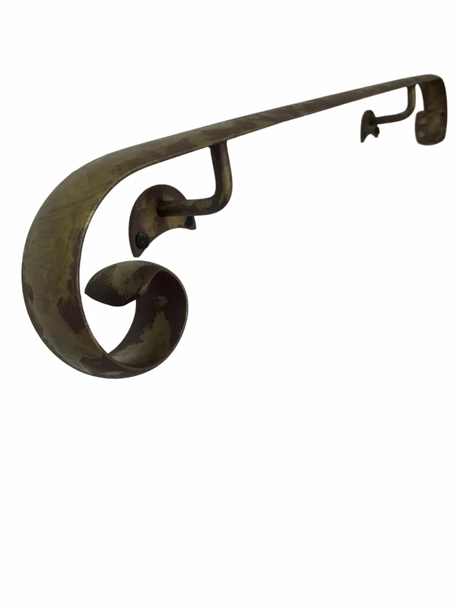 Corrimano in Ferro Battuto Modello Napoli | Lunghezze da 50 a 400 cm | per uso interno ed esterno | fai da te (Bronzo Anticato, 320 cm)