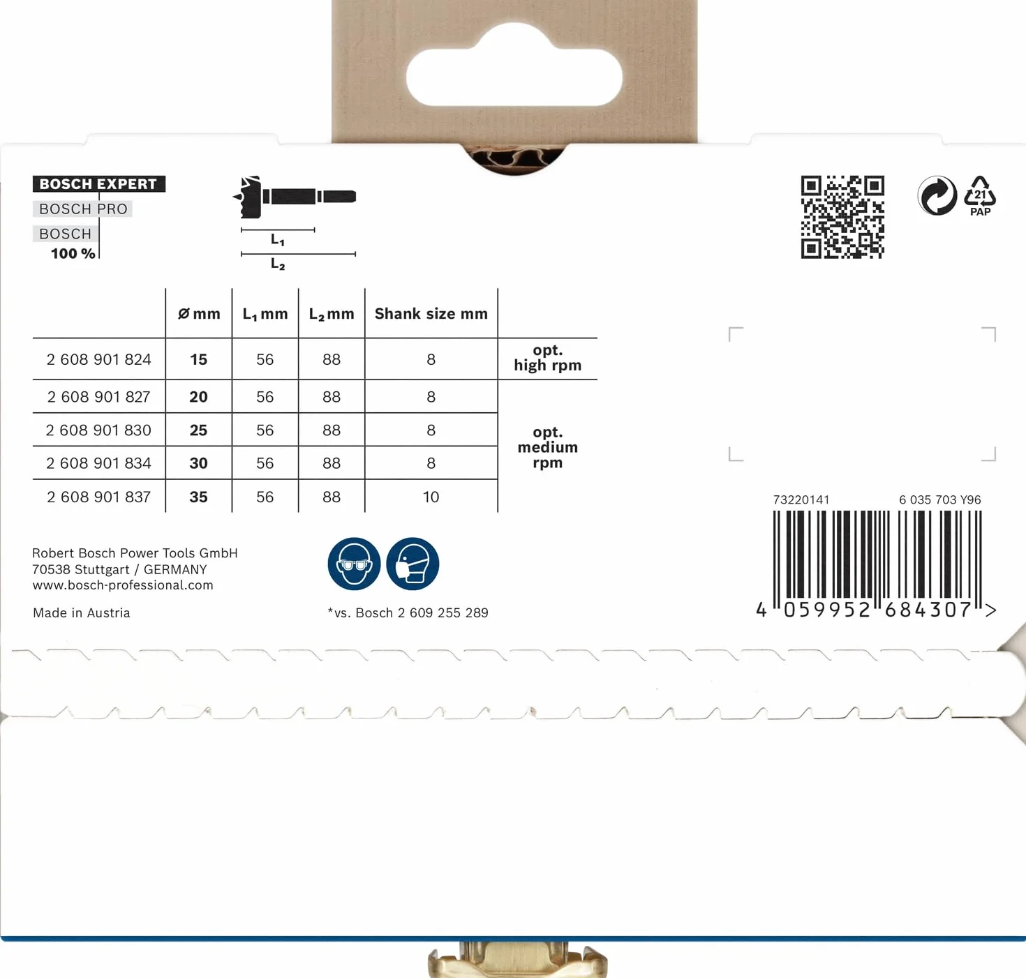 Bosch Expert Wood Forstner - Set di 5 punte per trapano (per legno tenero, legno duro, Ø 15,0, 20,0, 25,0, 30,0, 35,0 mm, accessori professionali, trapano, cacciavite)