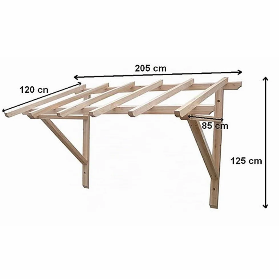 Melko Tettoia in Legno per Porta d'Ingresso, 205 cm