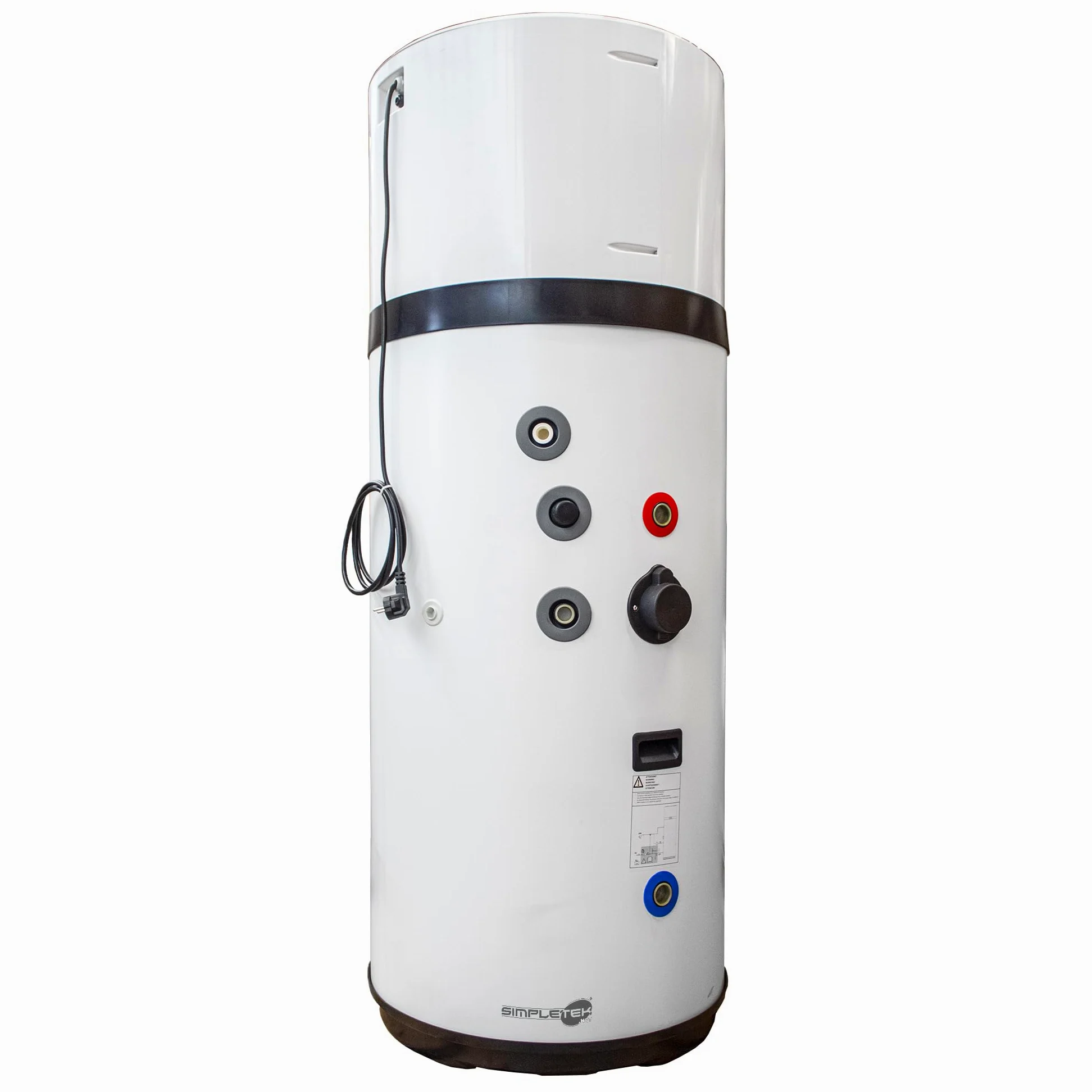 SIMPLETEK - Boiler 200 lt con Pompa di Calore Integrata Scaldacqua Elettrico per Pannelli Solari 1820W Ideale per Fotovoltaico Ecologico Domestico