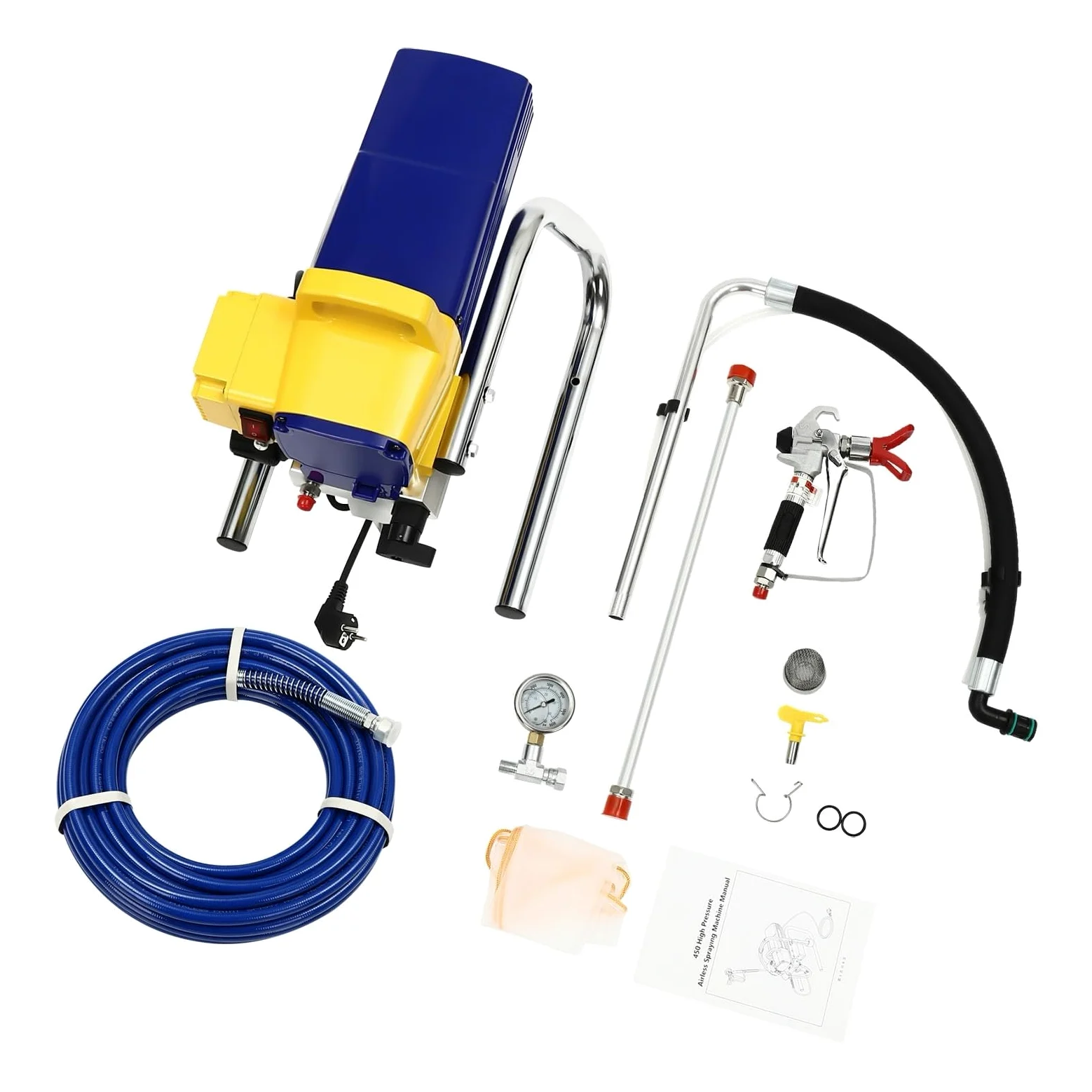 Spruzzatore per vernice Airless da 1800 W, spray per vernice da parete, protezione da surriscaldamento e funzione di auto-stop, capacità di estrazione di 1,8 l/min per edifici