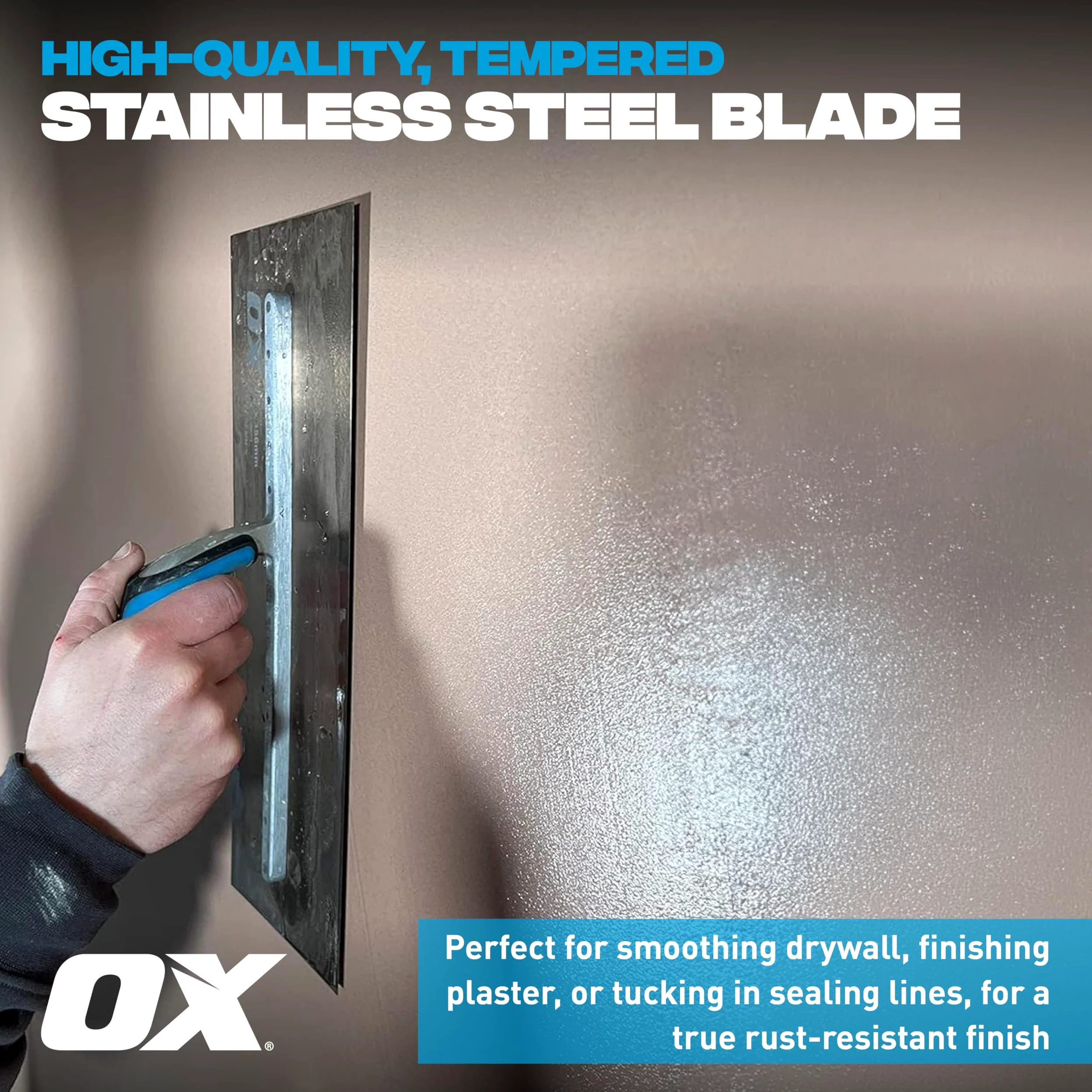 OX Pro - Cazzuola in acciaio INOX per intonacatori, 127 x 356 mm