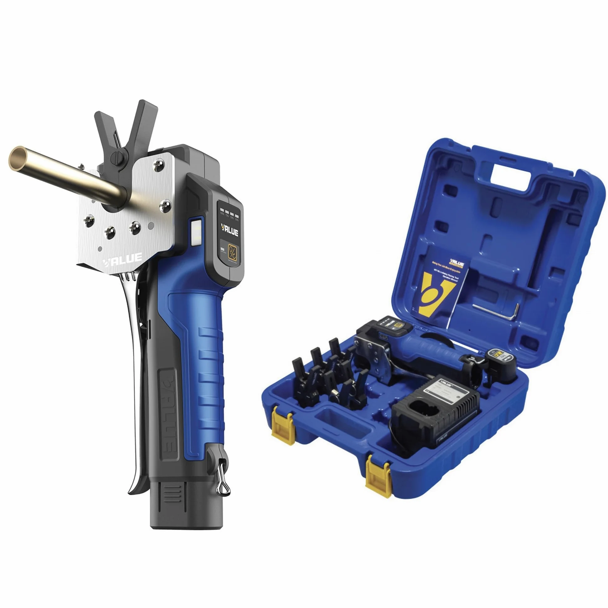 Cartellatrice elettrica a batteria VET-19LI con una batteria al litio per tubazioni 1/4" 3/8" 1/2" 5/8" 3/4", cartellatrice a batteria per condizionamento