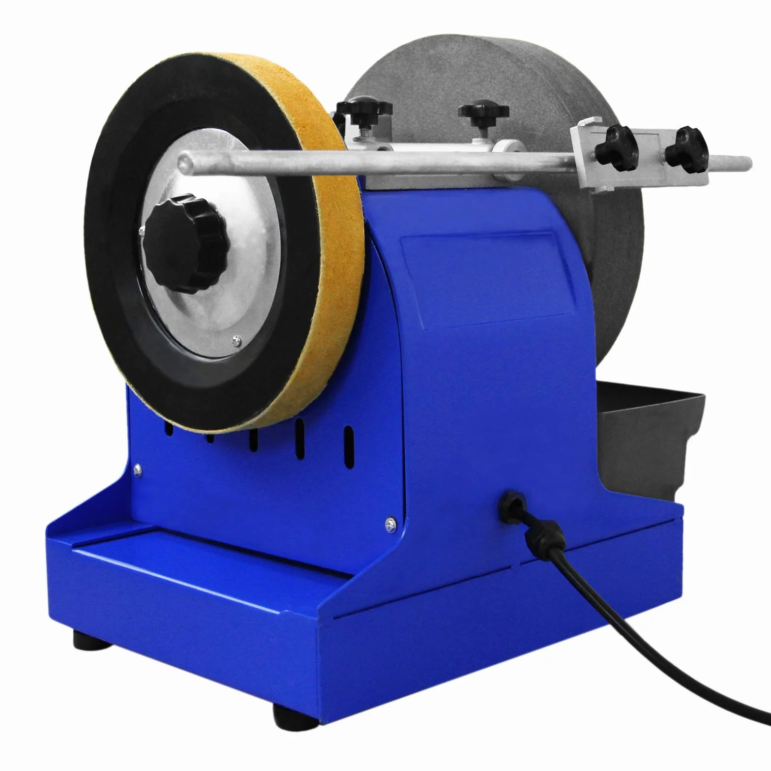 T-Mech Smerigliatrice da Banco Affilatrice ad Acqua 200W 250mm Grana 220 con Potente Mola Affila Attrezzi Sgorbie e Coramella a Disco in Pelle per Finitura Lucida