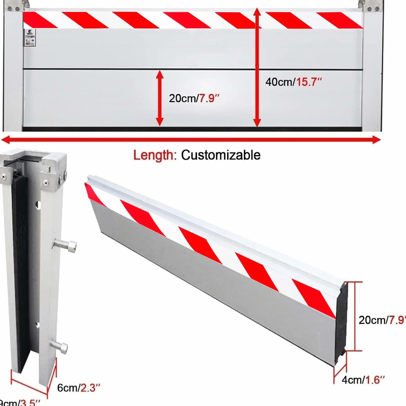 Paratia Antiallagamento L 43-198CM H 20CM Barriera Anti Allagamento Paratia Anti Alluvione Protezione Dalle Inondazioni Paratia Antiallagamento Porta(178x20cm)
