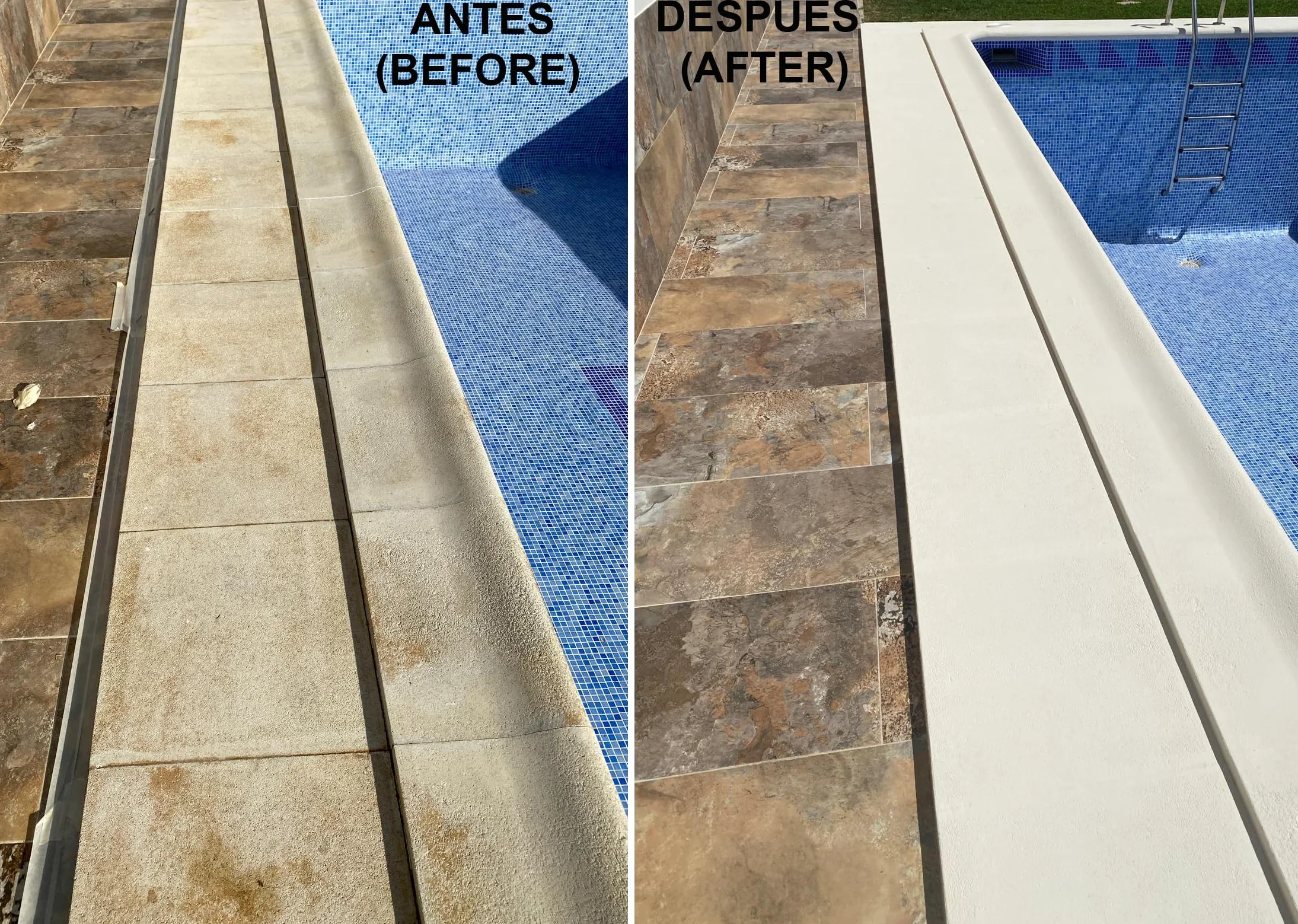 Tecno Prodist RENOVATEC CORONA Vernice per piscine by 11 Kg - BIANCO SABBIA - Vernice per bordo vasca o del bordo in pietra – Pittura Antiscivolo - Resistenza e durata - Facile applicazione