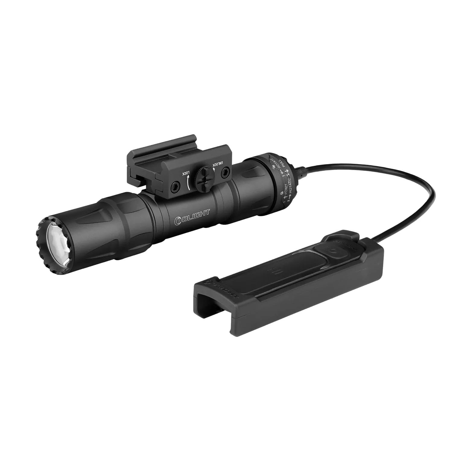 OLIGHT Odin S Torcia Professionale 1500 Lumen, Portata 250 Metri Compatibile con Attacchi M-LOK e Picatinny Design Stabile Leggero Impermeabile IPX7 per Caccia Escursionismo Sicurezza (Nero Picatinny)