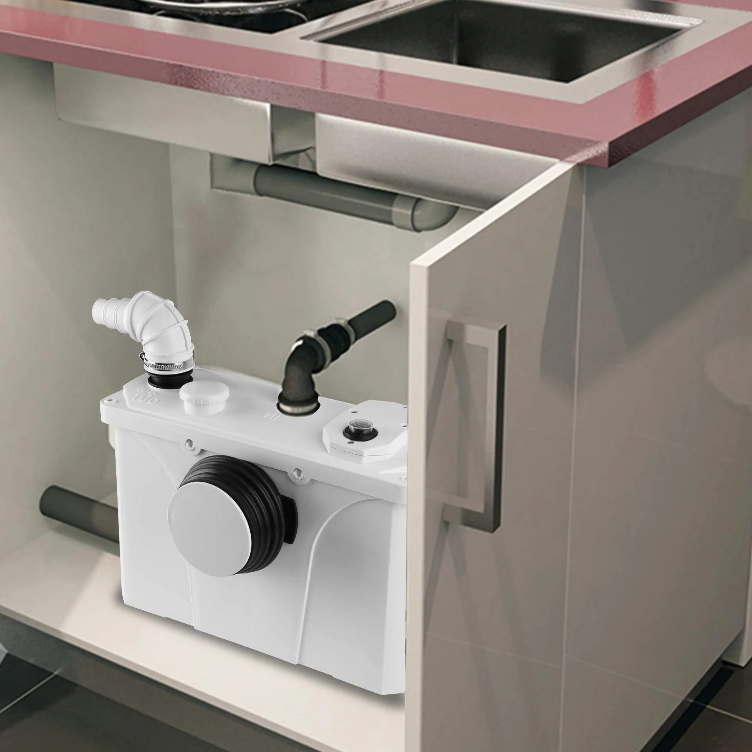 Trituratore WC Maceratore pompa da 700 W pompa per acque luride 190L / min con lame in acciaio inox e carbone attivo, per doccia, wc e lavabo