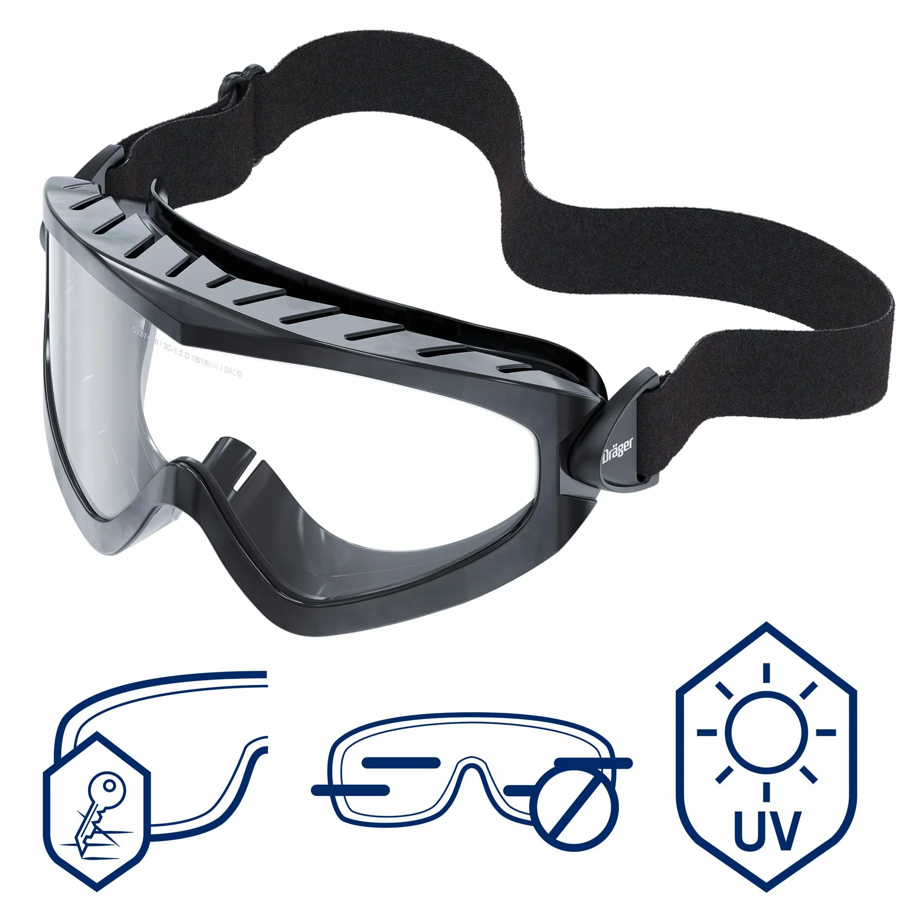 Dräger Set da pittore X-plore 3300 con filtro combinato A2P3 e occhiali di sicurezza X-pect 4200 a visione totale, per pittori e verniciatori, protezione contro vapori, gas e polveri sottili