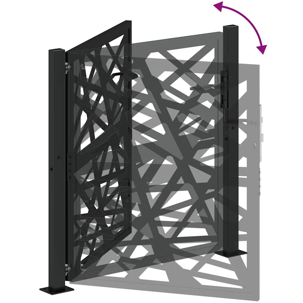 vidaXL Cancello Giardino Nero 100x100 cm in Acciaio Design Leggero, cancello della Recinzione, cancello Esterno, cancello del Metallo