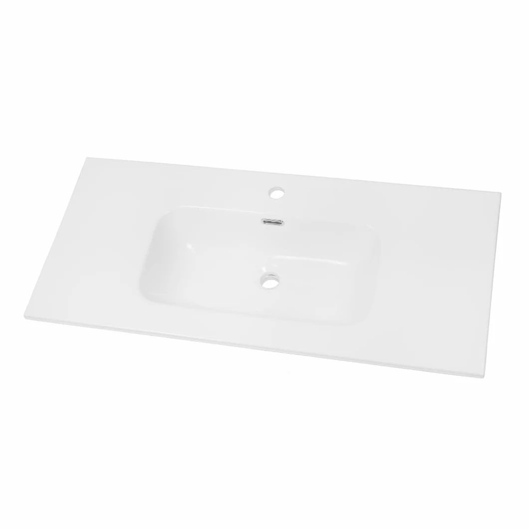 Lavabo ad Incasso in Ceramica Bianco Lucido Rettangolare per Mobili Bagno (101x46 cm)