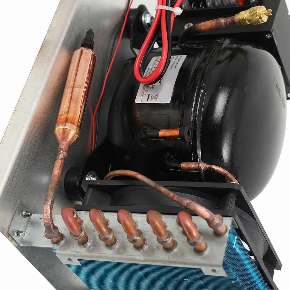 BD25HC Compressore Frigorifero DC | 12-24V con controllo solare della temperatura | Raffreddato ad aria per la refrigerazione automobilistica e nautica | Unità di raffreddamento efficiente