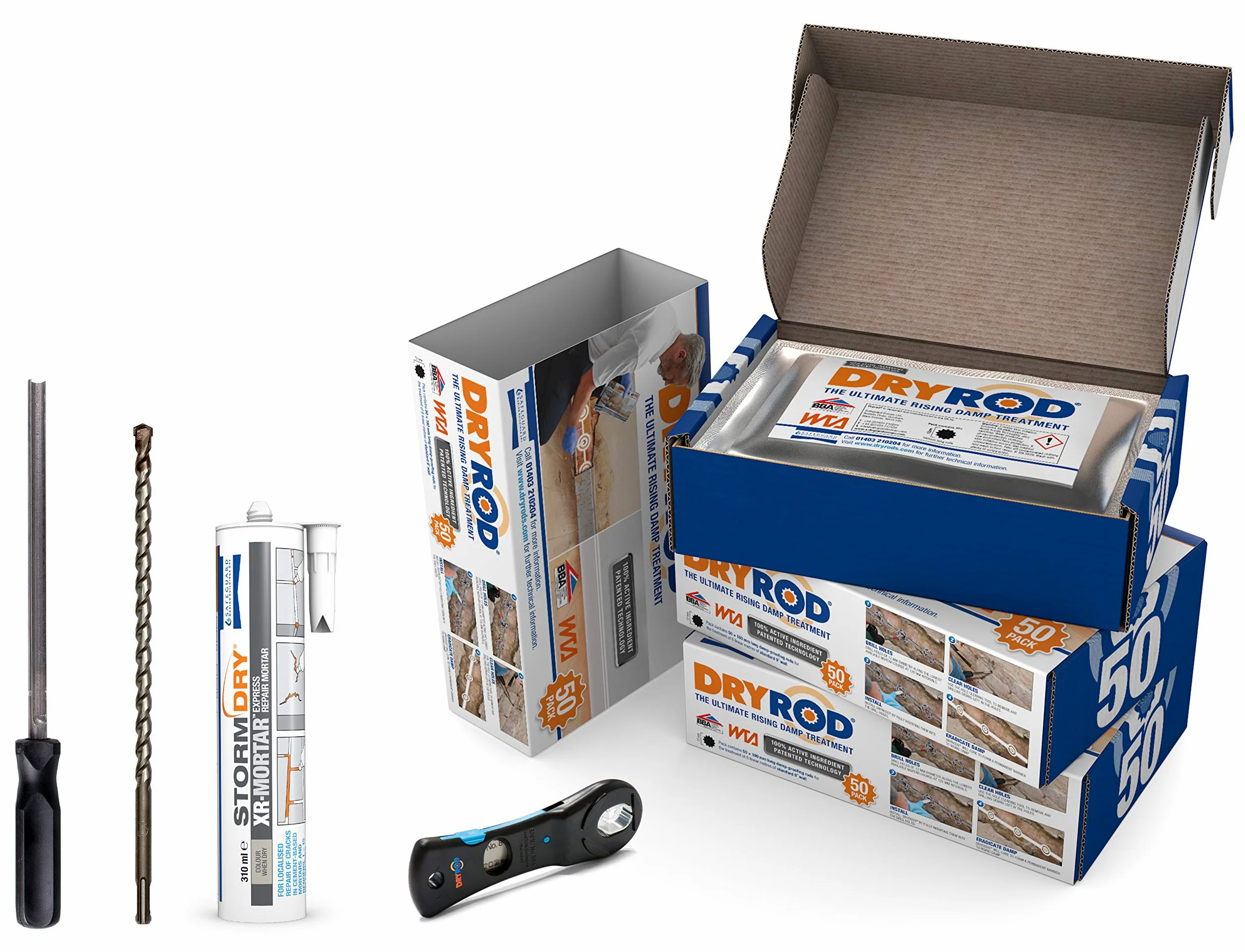 Dryrod Kit (Kit da 18 metri) - Tutto ciò che serve per trattare l'umidità di risalita - Trattamento approvato dalla BBA
