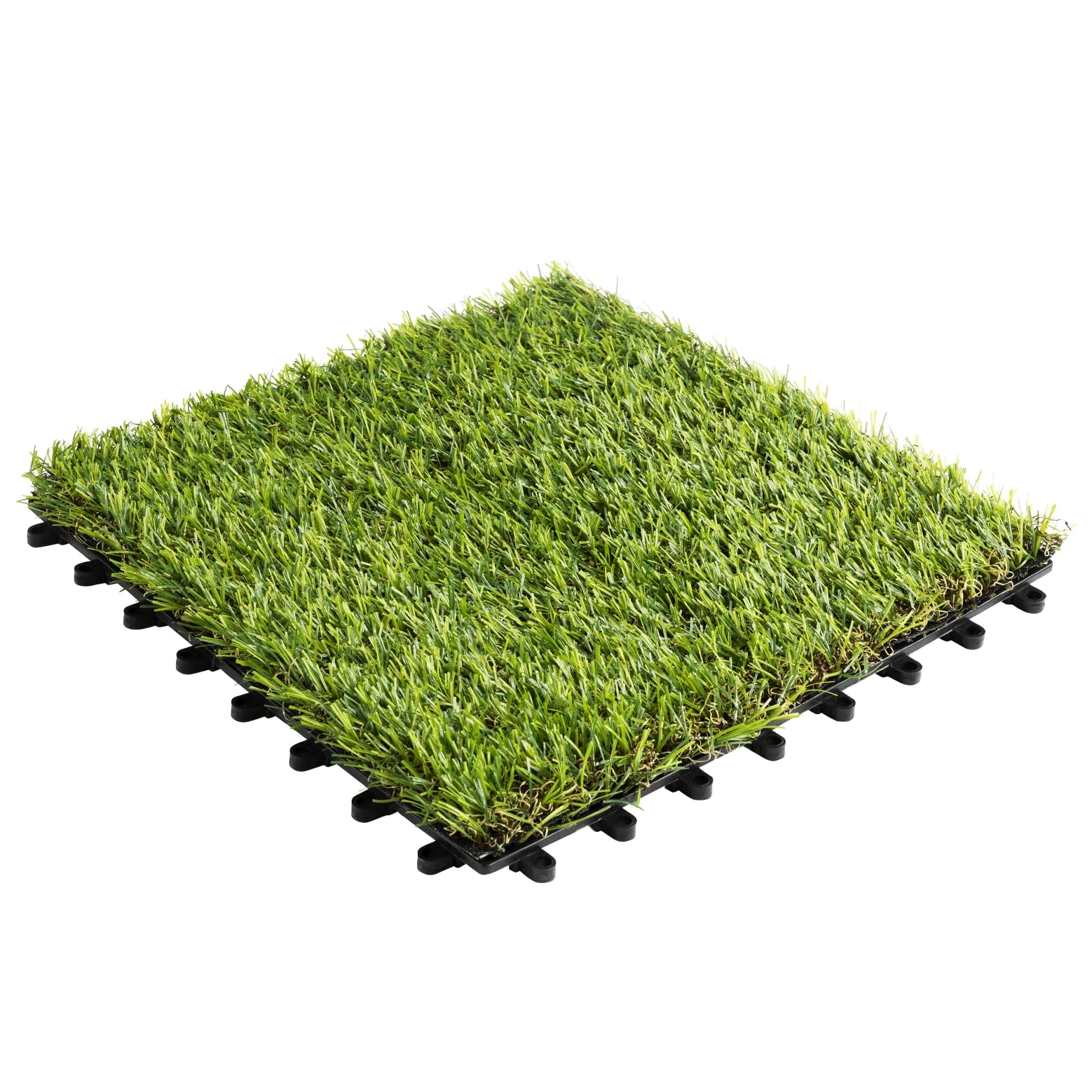 Floordirekt Piastrelle a clic, 30 x 30 cm, 2 m² = 22 piastrelle per terrazze, balconi e terrazze, resistenti alle intemperie, con funzione di drenaggio, erba