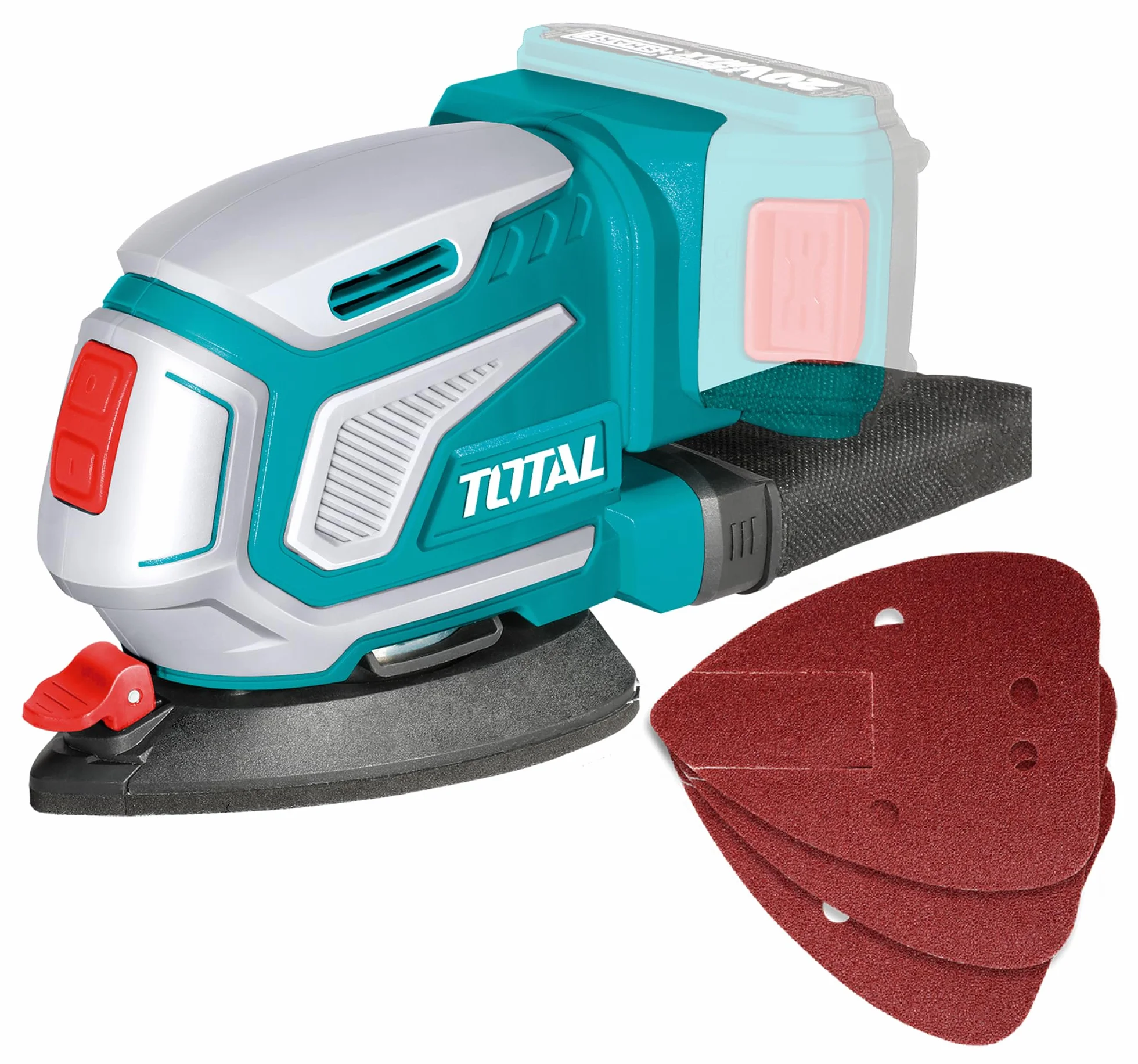 TOTAL - Multiligatrice Delta a batteria 20 V | Levigatrice da 13000 RPM | Raccolta della polvere | Fissaggio rapido e comodo | Senza batteria o caricatore
