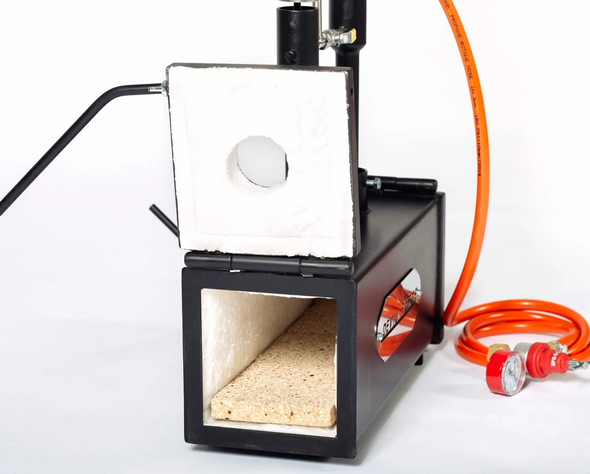 DEVIL-FORGE Forgia a Gas Propano DFPROF2+2D Fucina con 2 Bruciatori DFP (160.000 BTU) uso 1o2, 2 porte, Fabbricazione di Coltelli, Lavorazione dei Metalli, Fabbro, Maniscalco 1370°C