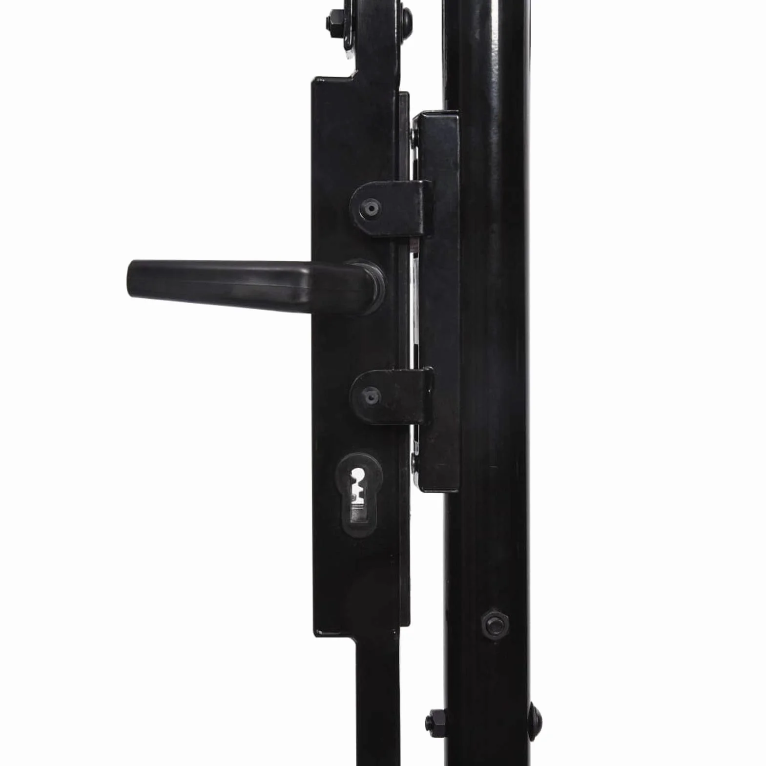 Gecheer Cancello da Giardino a Doppia Anta con Punte a Lancia in Acciaio Nero 300x150/175/200 cm 400x200/248 cm,Cacello per Recinzione,Cancello in Metallo,Cancello da Esterno,Cancello in Acciaio
