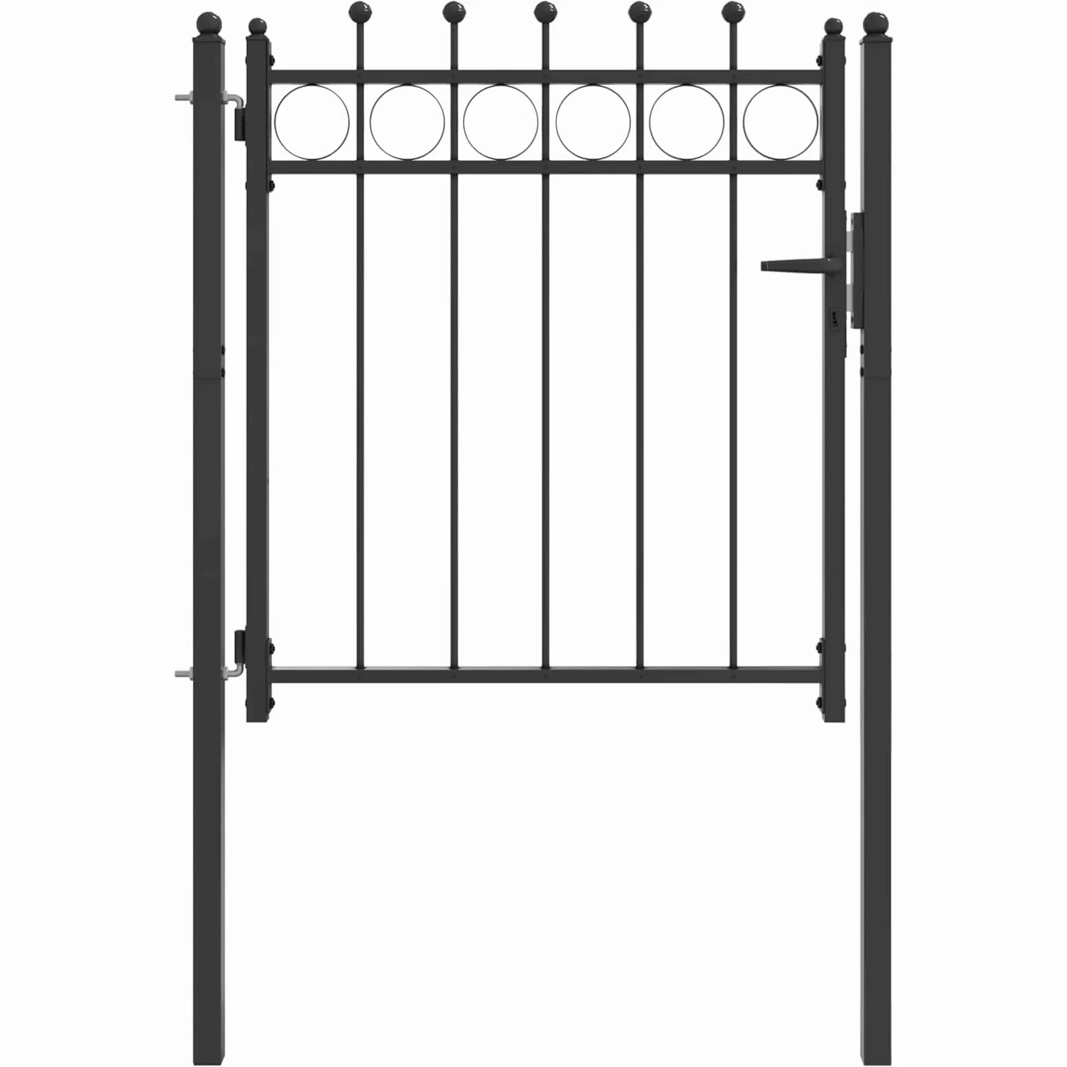 vidaXL Cancello per recinzione HORST 100 x 100 cm Metallo Nero, Cancello moderno, sicuro per entrata, barriera esterna per vialetti, accesso giardino, protezione recinto, metallo