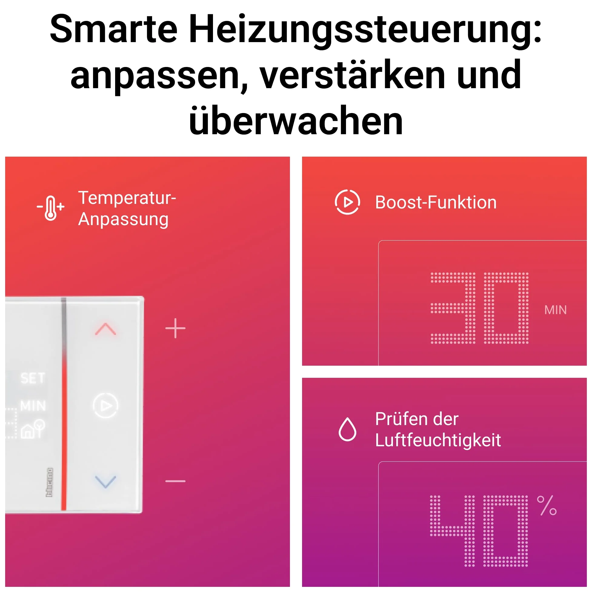 Bticino Termostato WiFi intelligente Smarther2 with Netatmo XW8002, Incasso, Bianco - versione professionale