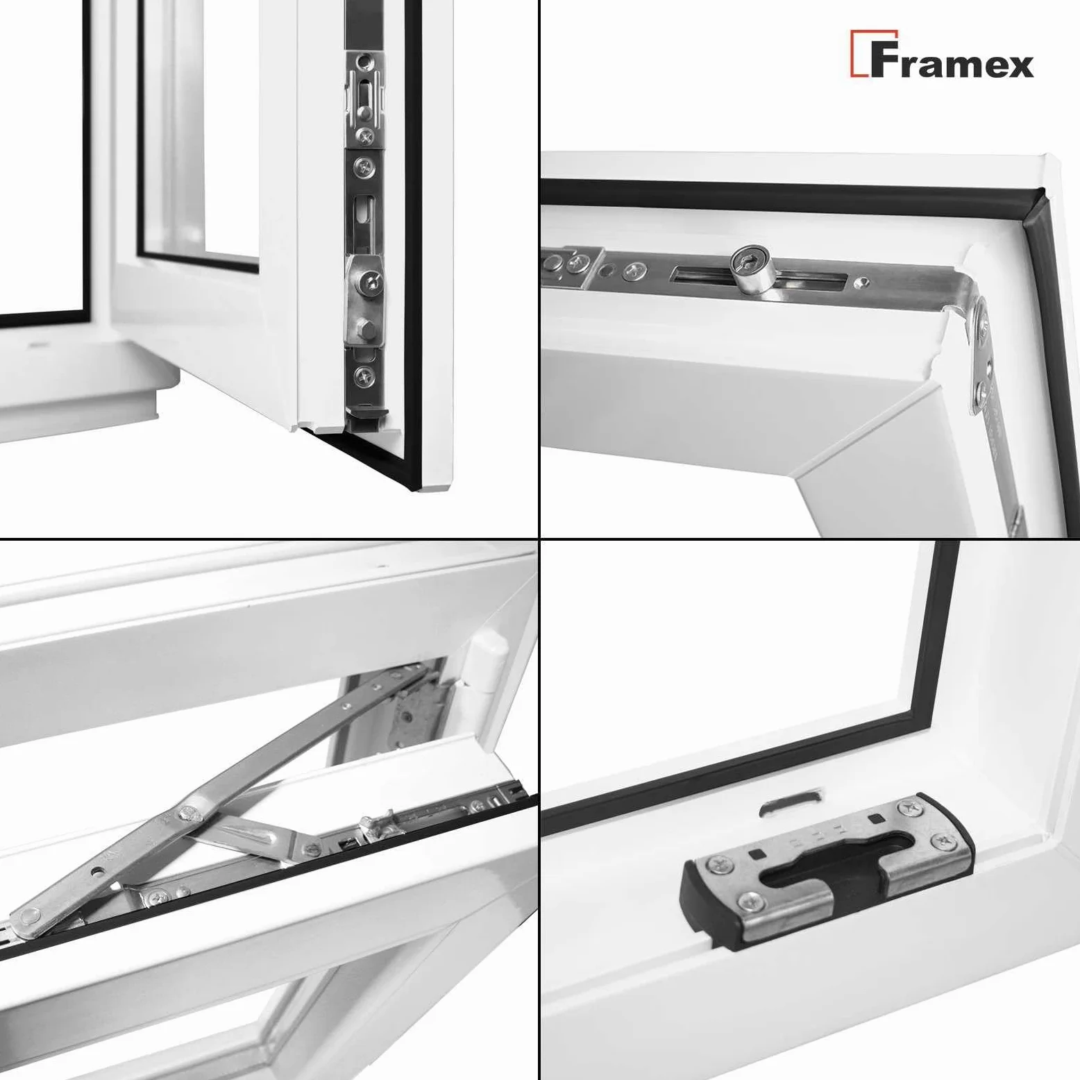Finestra Seminterrata Piccola in PVC Bianco, Larghezza x Altezza 100 x 50 cm (1000 x 500 mm), Doppi Vetri (32 mm), Anta-Ribalta, Girevole DIN Destra – Premium