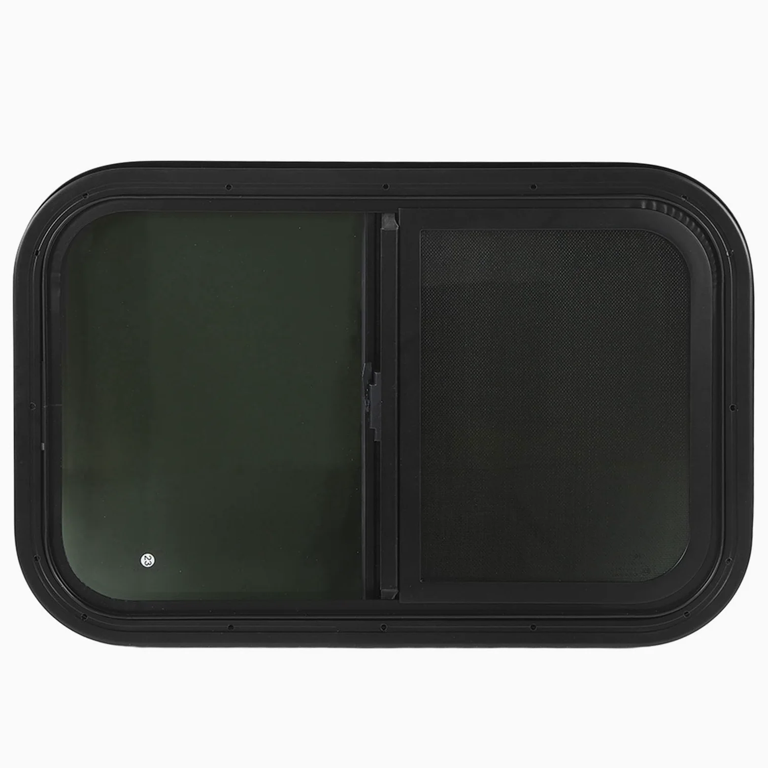 Finestra Scorrevole Orizzontale per 700 X 500 Mm in Lega di Alluminio Nera con Vetro Resistente Ai Raggi – Perfetta per , Roulotte e Case Mobili (Per spessore parete di 26‑31