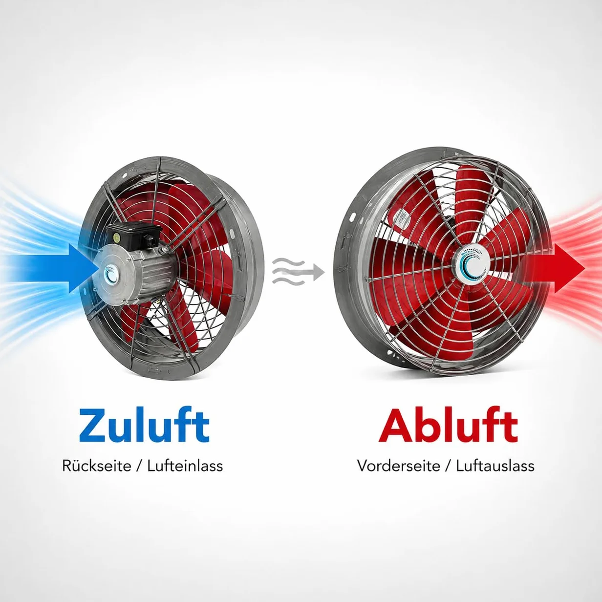 Uzman Ventilatore assiale murale ad alta prestazione - Ventilatore assiale industriale - Ventilatore murale - Per finestra - 300 mm, 350 mm, 400 mm, 450 mm, 500 mm, 550 mm, 600 mm - Aspirazione aria