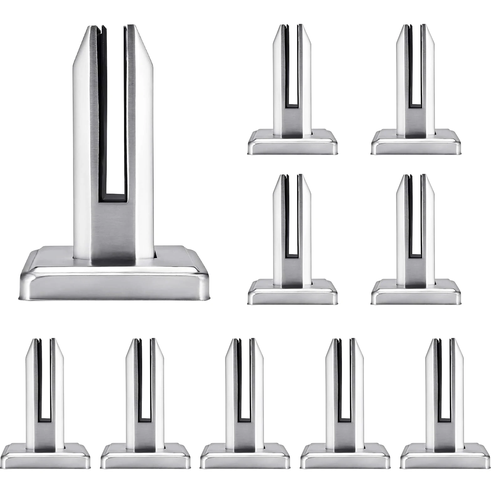Morsetto per Vetro in Acciaio Inox 10Pz, Ringhiera per Piscina Vetro, per Vetro da 8-12 Mm/0,3-0,5" di Spessore, per Recinzioni in Vetro da Parete per Casa Scale Piscina Balaustra Balcone Giardino