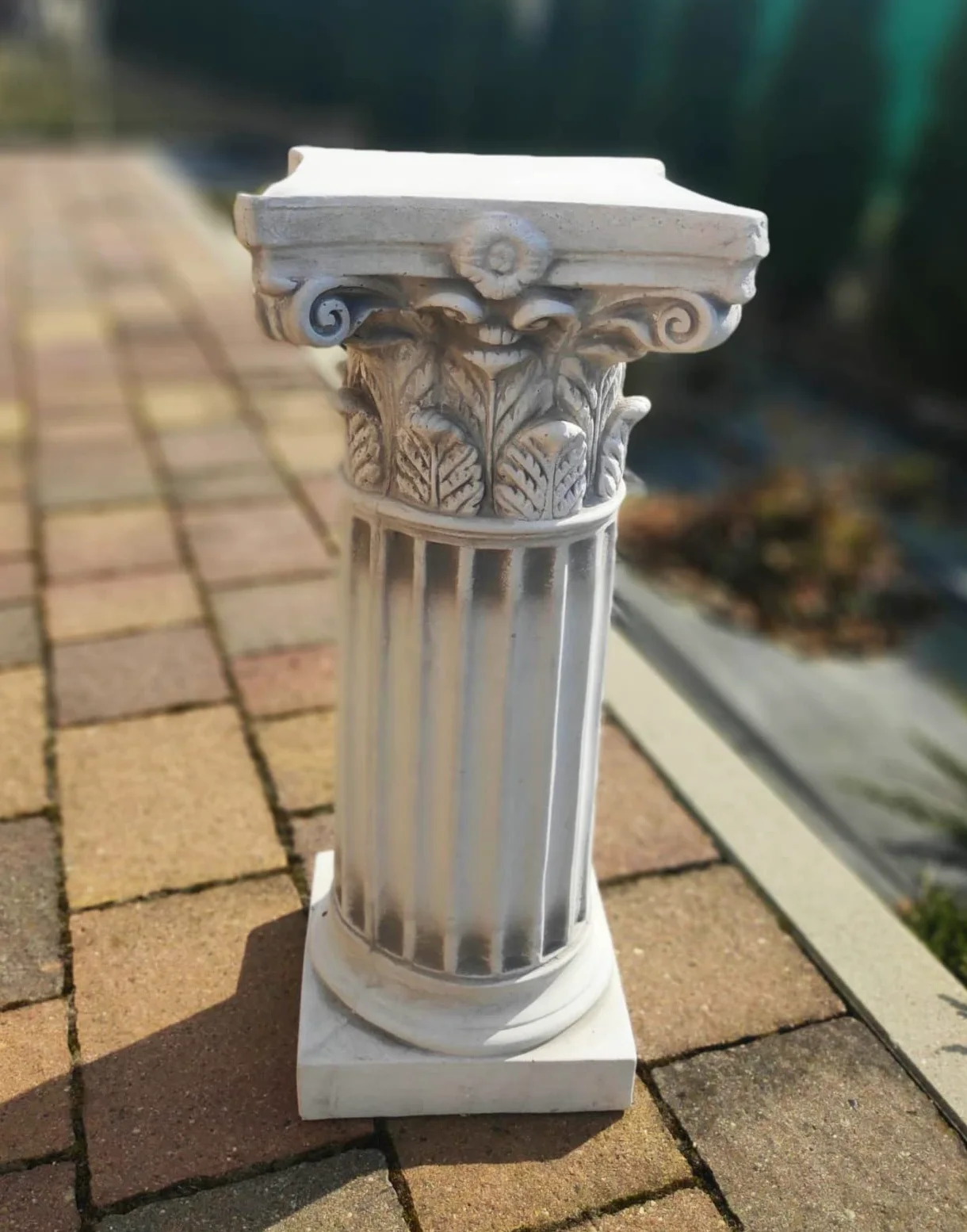 Colonna decorativa greca ionica per esterno o interno 46 cm in pietra ricostituita