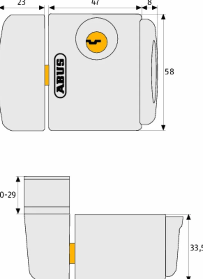 Abus Fts3003 Al0145 Serratura con Blocco, Blocco per Finestre con Apertura Verso L'Interno, Chiusura con Chiave, Livello di Sicurezza: 5, 31736, Marrone