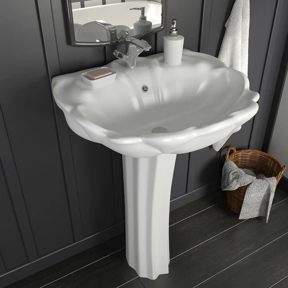 Generico Lavandino a Colonna in Ceramica Bianca 580x510x200 mm,Articoli di ferramenta,Prodotti Idraulici,Articoli Idraulici,Lavandini,Lavandini bagno-143005