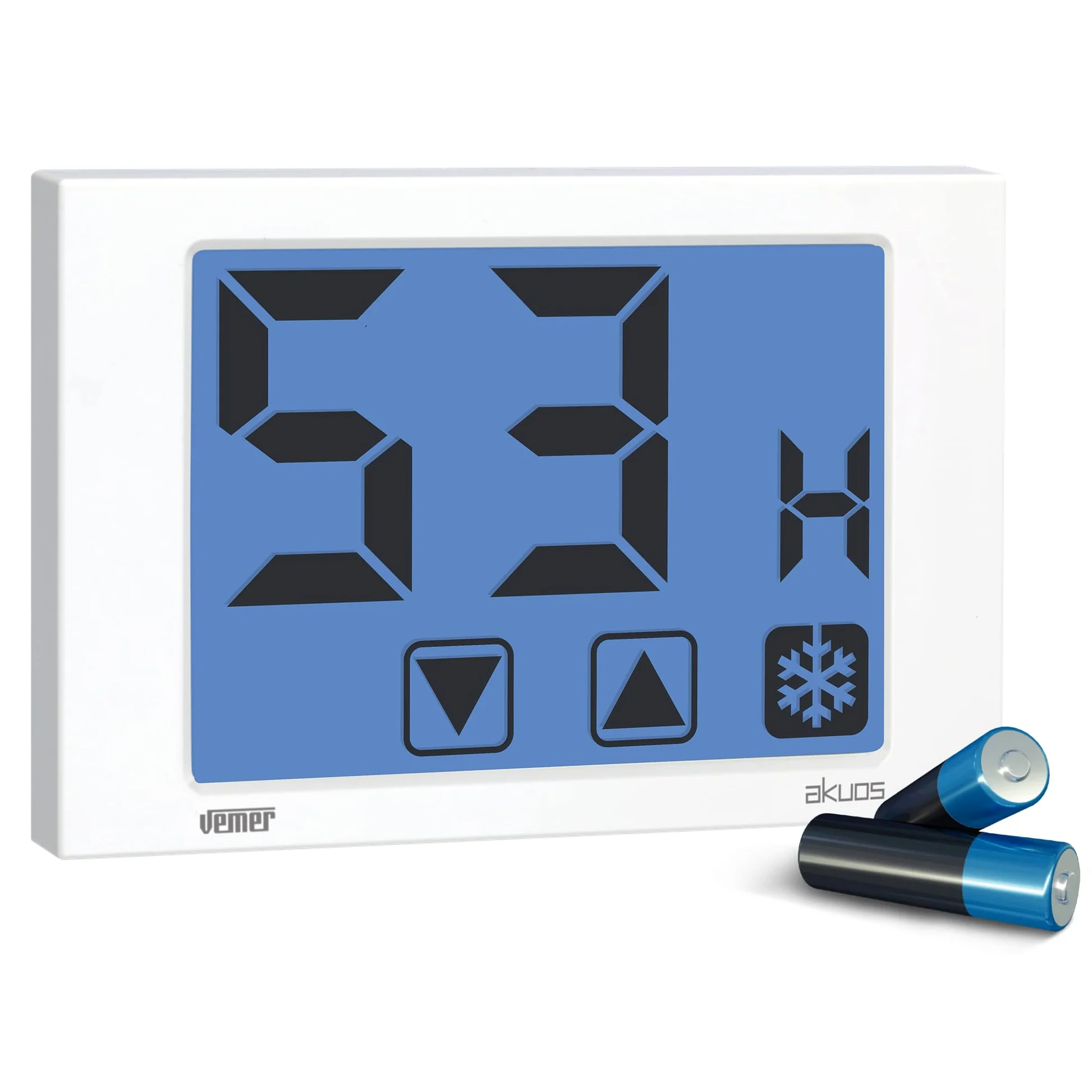 VEMER VE791200 AKUOS - Umidostato Igrostato Digitale Touch Screen da Parete, Alimentazione a Batterie, Bianco