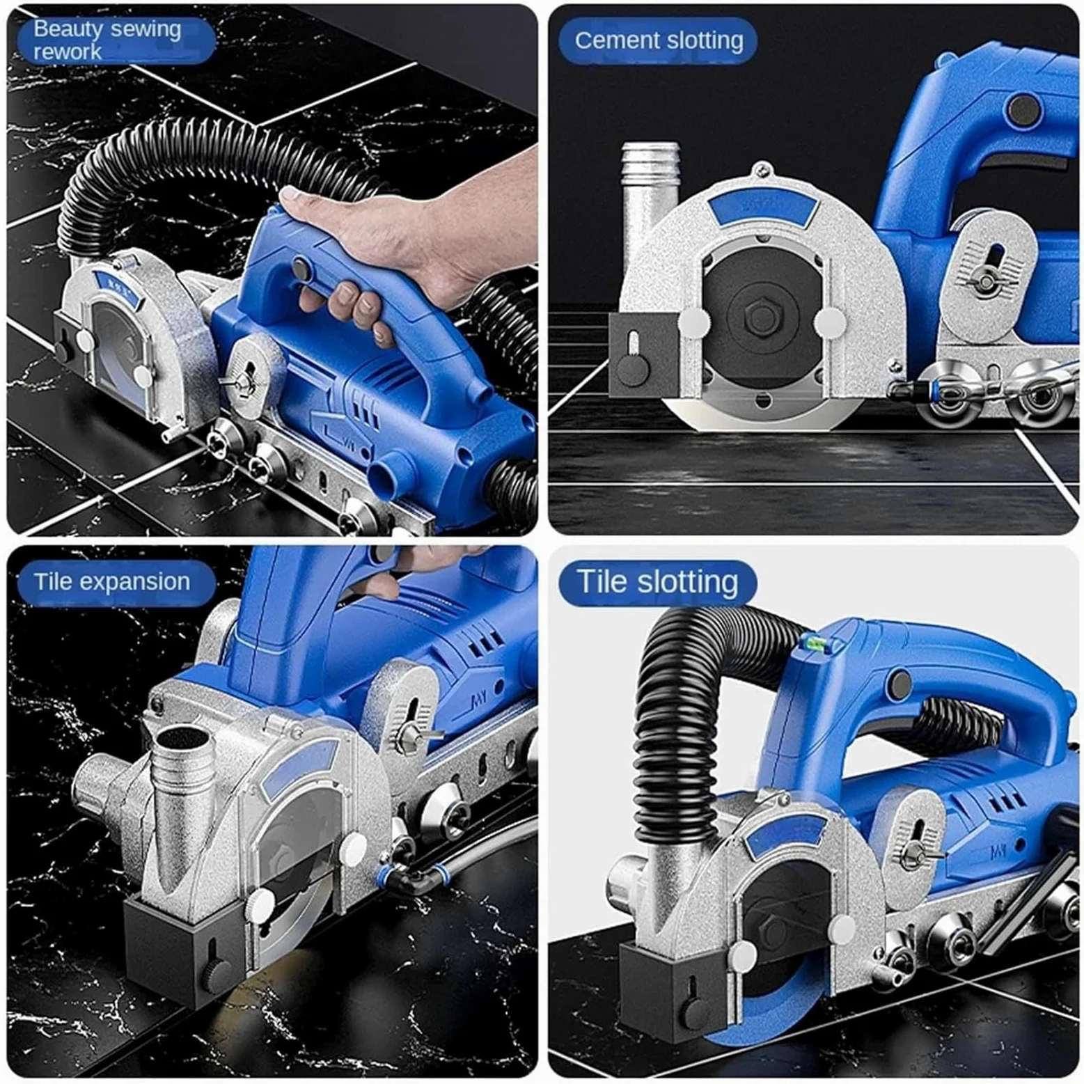 Pulitrice Per Fughe Elettrica, Macchina Per La Pulizia Dei Giunti Di Piastrelle Elettrica, 9000rpm, Aspirazione Automatica, Rimozione E Raschiatura Dei Bordi, Per Cucina Bagno Camera Da Letto