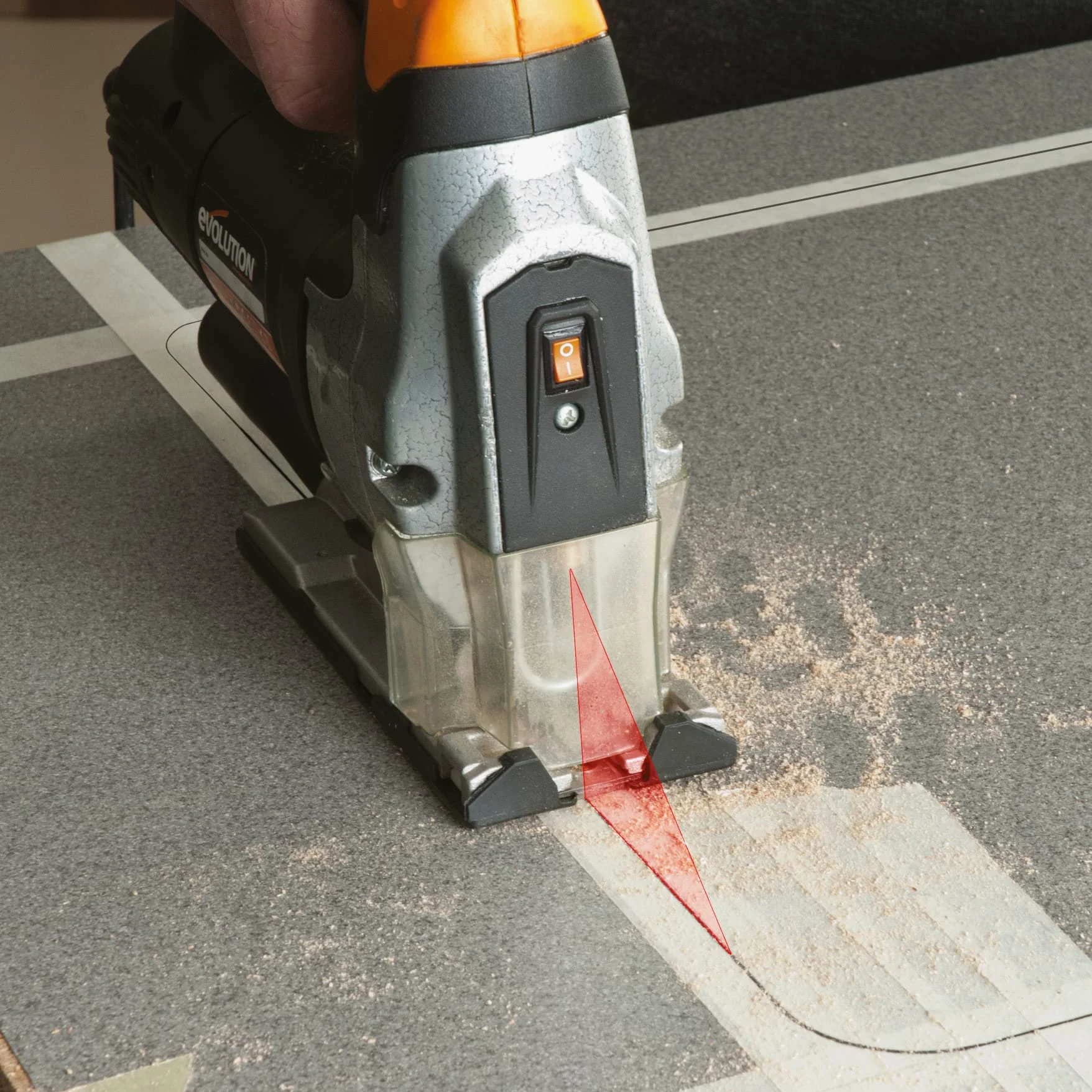 Evolution Power Tools Rage 7-S Seghetto multiuso - Taglio su legno, acciaio, plastica e molto altro - 5 lame incluse - 710 W