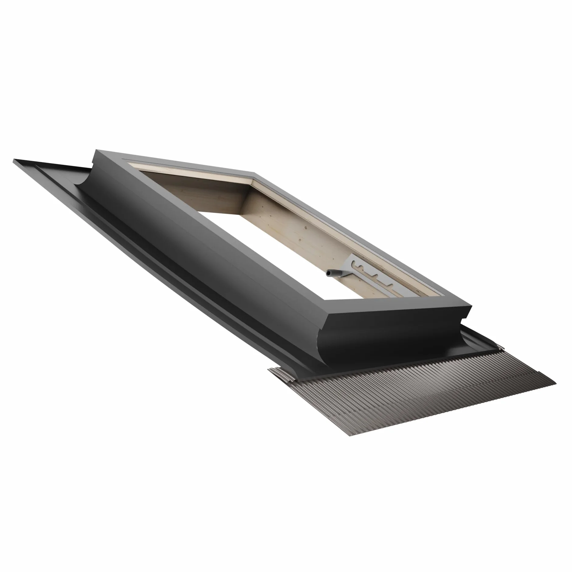 Emica - Lucernario apertura Vasistas in Alluminio | Linea Best Doppia Vetrata | Interno Legno Abete | Doppia maniglia 4 posizioni di Apertura (55x72 Base x Altezza)
