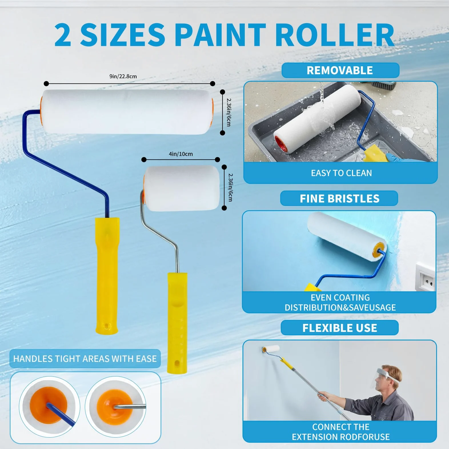 Kit di Strumenti Autolivellanti per Cemento con Rullo Frangibolle, Rullo Pittura, Scarpe Chiodate per Prato, Asta Telescopica, Spatola, Cazzuola di Guanti per Autolivellante per Pavimenti