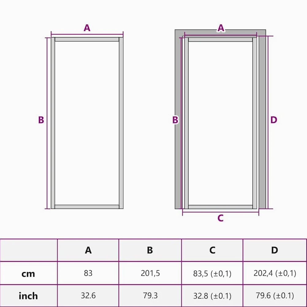 vidaXL Porta Interni Sottile Nera 83x201,5cm Vetro Temperato Alluminio