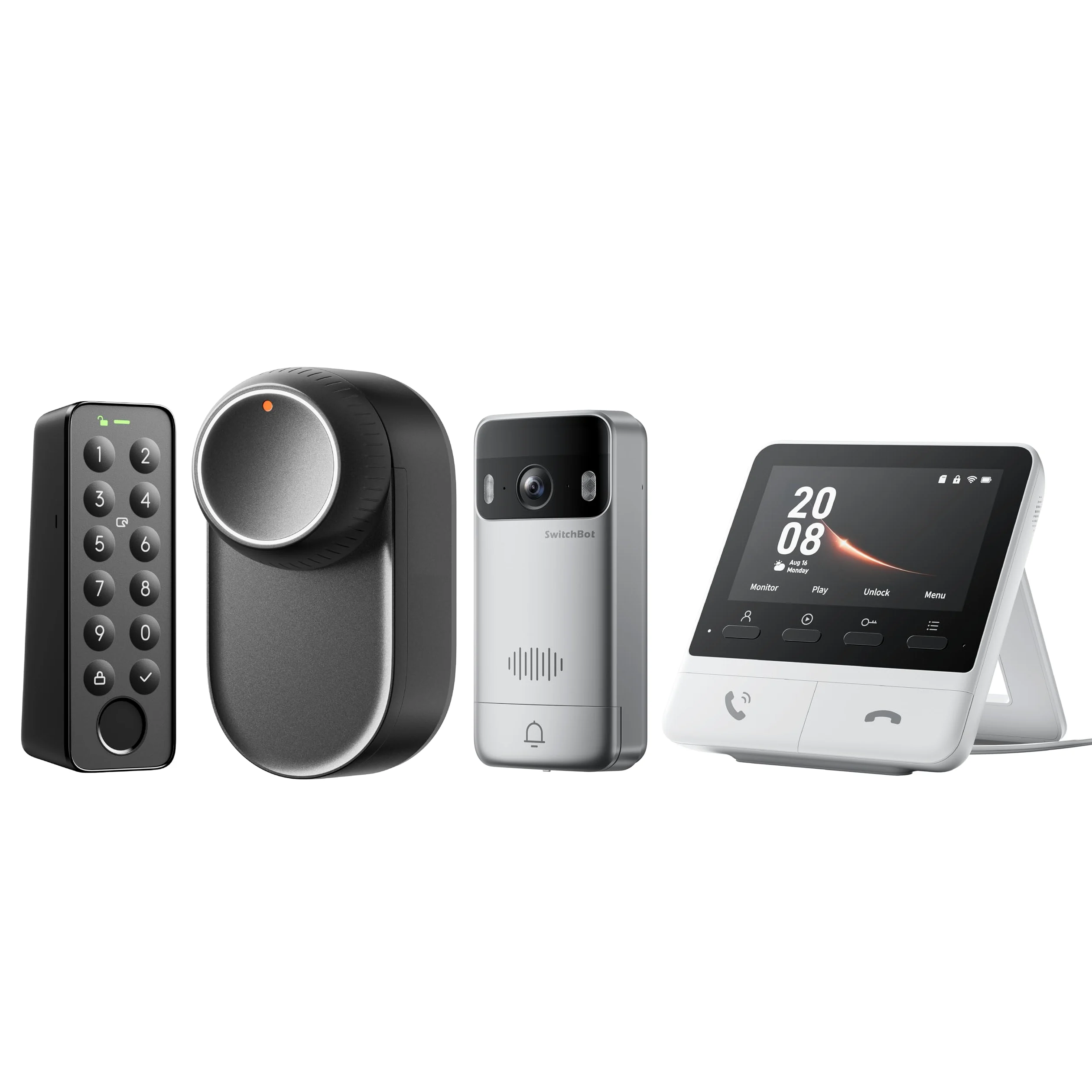 SwitchBot WLAN Smart Lock Ultra mit Videocitofono, Fingerabdruck-Entsperrung, Elektronisches Türschloss, Türöffner per Fingerprint, Passcode, Smartphone, Alexa, Google, unterstützt Matter