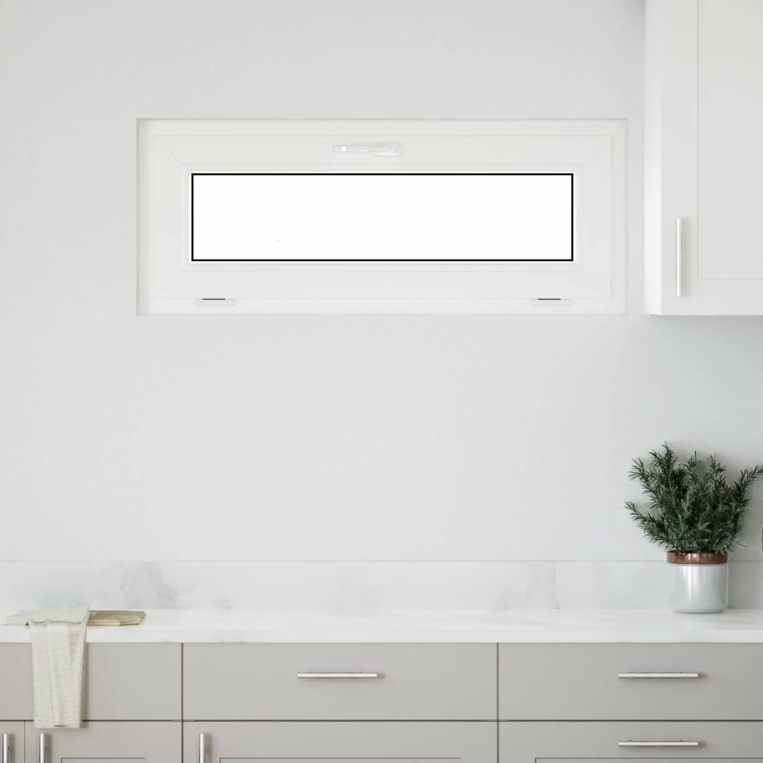 vidaXL Finestra per seminterrato RISOR 100 x 40 cm PVC e Vetro Bianco, Design Moderno per Seminterrato, Installazione di finestra rettangolare, finestre in PVC durevoli per luce e ventilazione