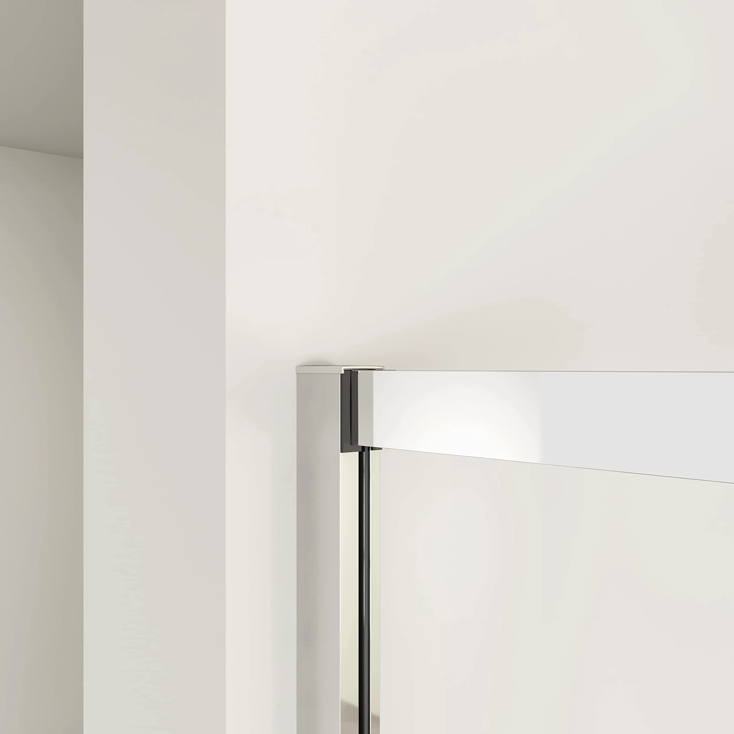 Box Doccia Angolare 90x90 cm H.185 cm Porta Scorrevole Vetro Temperato Trasparente di Spessore 6 mm Anticalcare Profilo Cromo Lucido