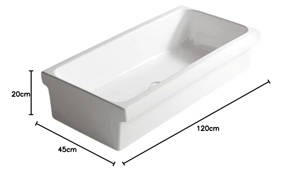 Galassia - Lavabo a canale Ninive cm 120 smaltato su 4 lati Galassia