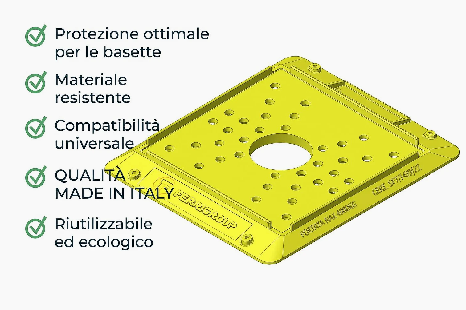 Riparatore del Carico per Ponteggio, Made in Italy – Rinforzato, robusto in plastica - Sottobasette per Ponteggi – Resistente, Riutilizzabile per cantieri edili e per montaggio ponteggio (40)